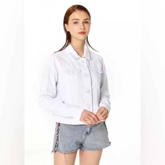 London Rag Distressed Denim Cream Jacket - Picture 5 of 5